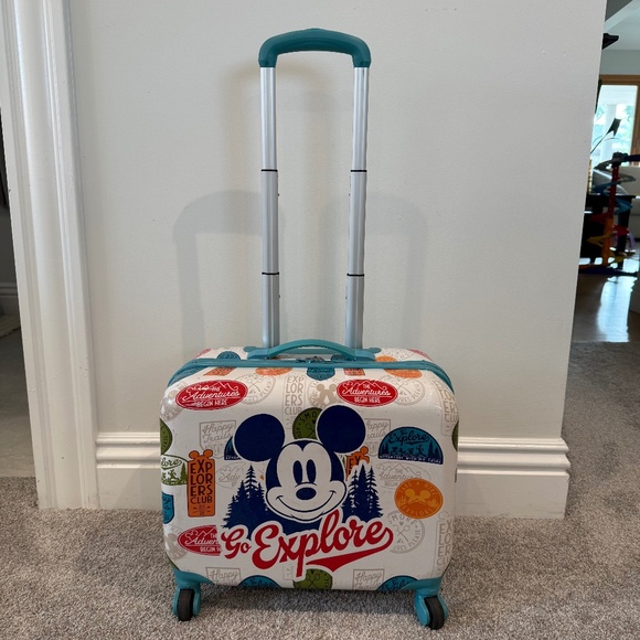 Disney Other - Discontinued Disney "Go Explore" Mickey Small Rolling Luggage For Kids